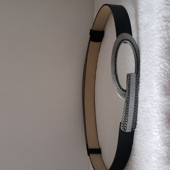 Chico's | Women's Black Adjustable Leather Metal Closure Sz M/L - Picture 1 of 7